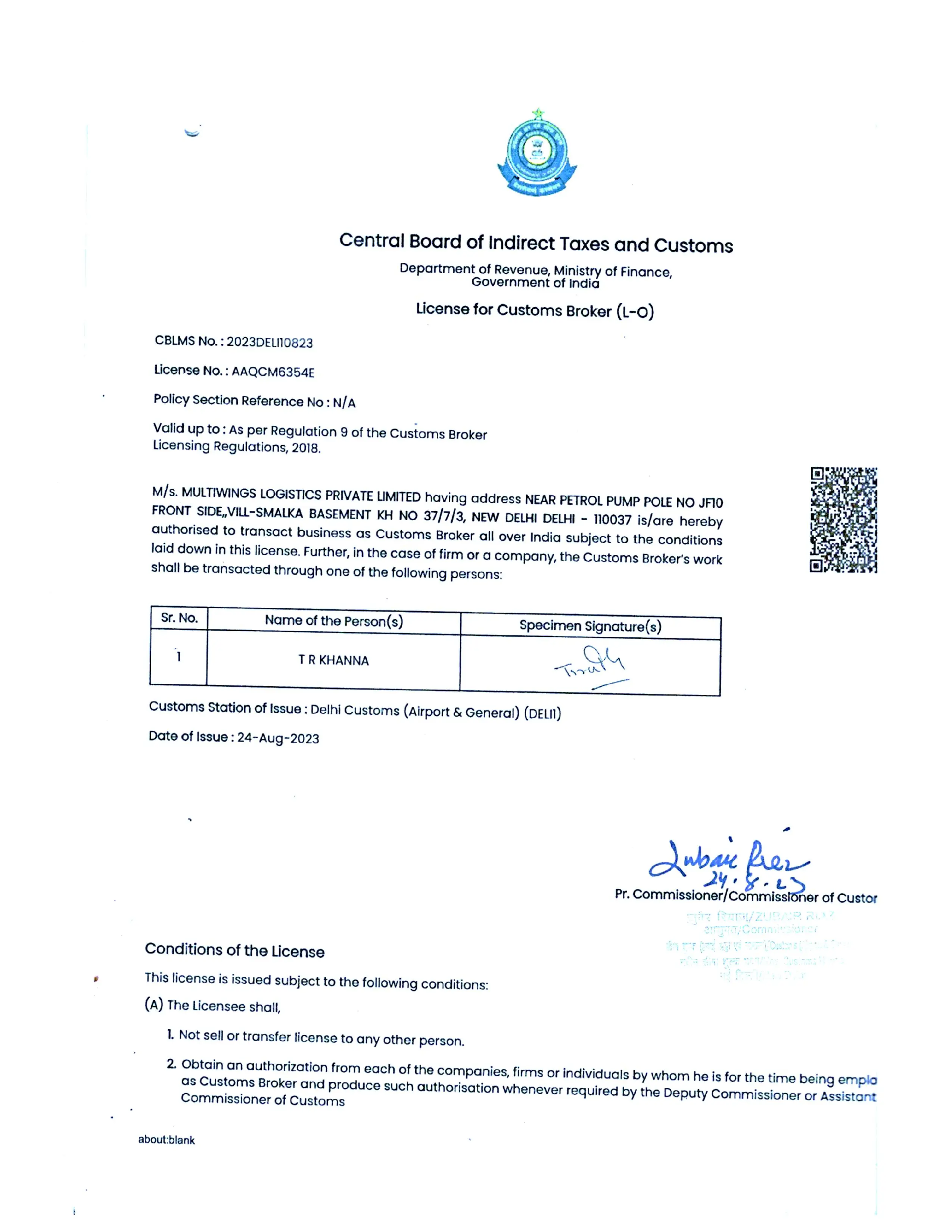 Custom Broker License